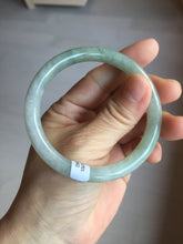 Load image into Gallery viewer, 54.5mm Certified type A 100% Natural  light green gray round cut Jadeite bangle PD37-9602
