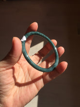 Load image into Gallery viewer, 60mm Certified Type A 100% Natural light green/blue/gray Guatemala slim round cut Jadeite bangle BP207-1015
