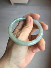 Load image into Gallery viewer, 54.5mm Certified type A 100% Natural  light green gray round cut Jadeite bangle PD37-9602
