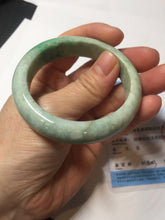 Load image into Gallery viewer, 51.5mm certified Type A 100% Natural sunny green purple oval Jadeite Jade bangle BS29-4436
