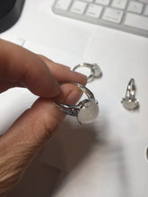 Load image into Gallery viewer, 100% Natural icy white clear ShuiMo Jade(水沫玉,foam of the water, quartzite) ring XY106
