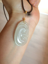 Load image into Gallery viewer, 100% Natural type A icy watery fine texture Jadeite Jade RuYi(如意) pendant AY21
