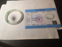 Load image into Gallery viewer, 55mm Certified type A 100% Natural light green/white  round cut Jadeite bangle BH4-0415
