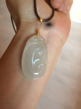 Load image into Gallery viewer, 100% Natural type A icy watery fine texture Jadeite Jade RuYi(如意) pendant AY21
