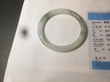 Load image into Gallery viewer, 55mm Certified type A 100% Natural light green/white  round cut Jadeite bangle BH4-0415
