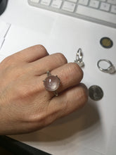 Load image into Gallery viewer, 100% Natural icy white clear ShuiMo Jade(水沫玉,foam of the water, quartzite) ring XY106
