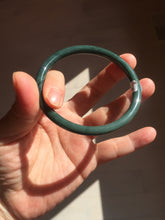 Load image into Gallery viewer, 59mm Certified Type A 100% Natural light green/blue/gray Guatemala slim round cut Jadeite bangle BP206-1034
