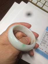 Load image into Gallery viewer, 46.7mm Certified Type A 100% Natural sunny green/white（白底青） Jadeite Jade bangle AC73-1483
