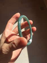 Load image into Gallery viewer, 57.3mm Certified Type A 100% Natural light green/blue/gray Guatemala slim round cut Jadeite bangle BP205-1023
