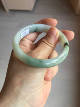 Load image into Gallery viewer, 53.9mm certified natural 100% natural Type A light green/white with green floating flowers jadeite jade bangle BP20-4999
