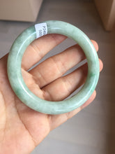 Load image into Gallery viewer, 53.3mm certified natural 100% natural Type A light green round cut jadeite jade bangle BP19-5001
