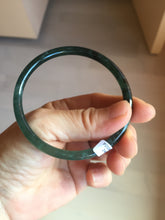 Load image into Gallery viewer, 57mm Certified Type A 100% Natural icy watery light green/blue/gray with flying snow Guatemala slim round cut Jadeite bangle BG197-2487
