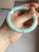 Load image into Gallery viewer, 53.3mm certified natural 100% natural Type A light green round cut jadeite jade bangle BP19-5001
