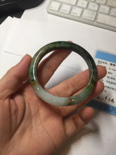 Load image into Gallery viewer, 51.8mm certified 100% natural Type A deep forest green/mountain yellow brown jadeite jade bangle PA77-6300

