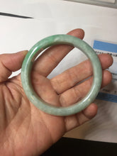 Load image into Gallery viewer, 56.2mm certified Type A 100% Natural sunny green/ white Jadeite Jade bangle BS32-4439
