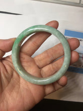 Load image into Gallery viewer, 56.2mm certified Type A 100% Natural sunny green/ white Jadeite Jade bangle BS32-4439
