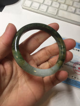 Load image into Gallery viewer, 51.8mm certified 100% natural Type A deep forest green/mountain yellow brown jadeite jade bangle PA77-6300
