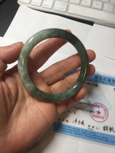 Load image into Gallery viewer, 56mm Certified Type A 100% Natural light green purple round cut Jadeite bangle PB172-4716
