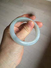 Load image into Gallery viewer, 49mm Certified Type A 100% Natural light green white oval Jadeite Jade bangle AX56-0365
