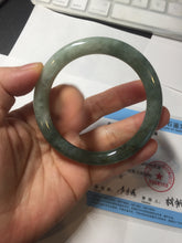 Load image into Gallery viewer, 56mm Certified Type A 100% Natural light green purple round cut Jadeite bangle PB172-4716
