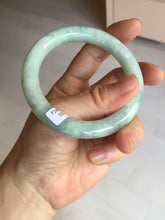 Load image into Gallery viewer, 53.3mm certified natural 100% natural Type A light green round cut jadeite jade bangle BP19-5001
