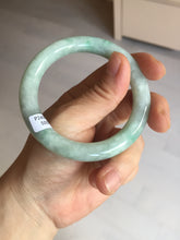 Load image into Gallery viewer, 53.3mm certified natural 100% natural Type A light green round cut jadeite jade bangle BP19-5001
