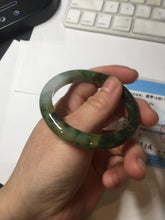 Load image into Gallery viewer, 51.8mm certified 100% natural Type A deep forest green/mountain yellow brown jadeite jade bangle PA77-6300

