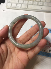 Load image into Gallery viewer, 54mm Certified type A 100% Natural  light green purple gray round cut Jadeite bangle PD35-9606
