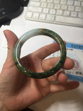 Load image into Gallery viewer, 51.8mm certified 100% natural Type A deep forest green/mountain yellow brown jadeite jade bangle PA77-6300
