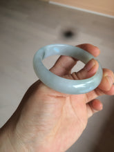 Load image into Gallery viewer, 49mm Certified Type A 100% Natural light green white oval Jadeite Jade bangle AX56-0365
