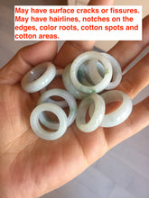 Load image into Gallery viewer, Size 3 1/4 -8 1/4 100% natural type A sunny green/purple jadeite jade band ring group PB122
