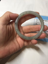 Load image into Gallery viewer, 54mm Certified type A 100% Natural  light green purple gray round cut Jadeite bangle PD35-9606
