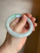 Load image into Gallery viewer, 57mm certified Type A 100% Natural sunny green/white/purple Jadeite Jade bangle L146-5350
