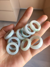 Load image into Gallery viewer, Size 3 1/4 -8 1/4 100% natural type A sunny green/purple jadeite jade band ring group PB122
