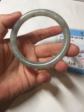 Load image into Gallery viewer, 54mm Certified type A 100% Natural  light green purple gray round cut Jadeite bangle PD35-9606
