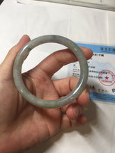 Load image into Gallery viewer, 54mm Certified type A 100% Natural  light green purple gray round cut Jadeite bangle PD35-9606
