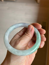 Load image into Gallery viewer, 57mm certified Type A 100% Natural sunny green/white/purple Jadeite Jade bangle L146-5350
