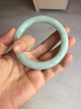 Load image into Gallery viewer, 54.9mm certified natural 100% natural Type A light green round cut jadeite jade bangle BP18-4995
