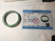 Load image into Gallery viewer, 56.4mm certified Type A 100% Natural sunny green/ white Jadeite Jade bangle BS33-4430
