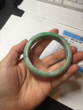 Load image into Gallery viewer, 56.4mm certified Type A 100% Natural sunny green/ white Jadeite Jade bangle BS33-4430
