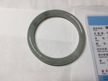 Load image into Gallery viewer, 54.5mm Certified type A 100% Natural  light green gray round cut Jadeite bangle PD37-9602

