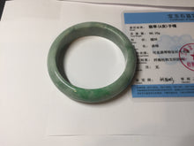 Load image into Gallery viewer, 56.4mm certified Type A 100% Natural sunny green/ white Jadeite Jade bangle BS33-4430
