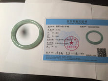 Load image into Gallery viewer, 48mm certified Type A 100% Natural lic watery green round cut Jadeite Jade bangle AX60-7532
