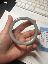 Load image into Gallery viewer, 54.5mm Certified type A 100% Natural  light green gray round cut Jadeite bangle PD37-9602
