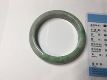 Load image into Gallery viewer, 56.5mm certified Type A 100% Natural sunny green/white Jadeite Jade bangle BS34-4429
