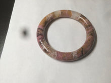 Load image into Gallery viewer, 52.3mm 100% natural pink/golden round cut rose stone (Rhodonite)bangle XY78
