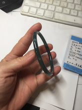 Load image into Gallery viewer, 58.5mm Certified Type A 100% Natural icy watery light green/blue/gray Guatemala slim round cut Jadeite bangle BG94-2498
