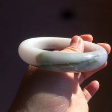 Load image into Gallery viewer, 59.7mm Certified Type A 100% Natural sunny green/white/brown/black Jadeite Jade bangle BK38-8346
