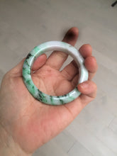 Load image into Gallery viewer, 52mm Certified Type A 100% Natural sunny green/light purple/black Jadeite Jade bangle BG16-6053
