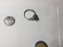 Load image into Gallery viewer, 100% natural type A sunny green four-prong jadeite jade ring PA81
